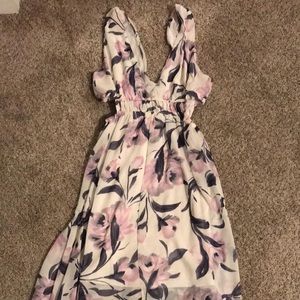 Midi dress with cut outs on the side